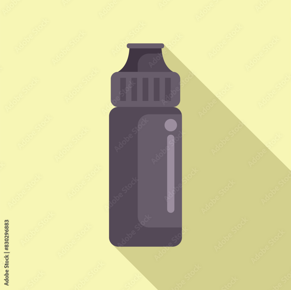 Modern flat design icon of a reusable water bottle with shadow on a pastel background Modern flat design icon of a reusable water bottle with shadow on a pastel background