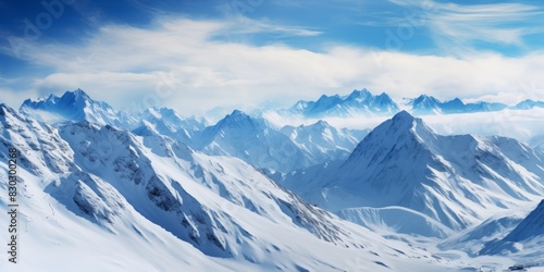 snow-capped mountain peaks Generative AI