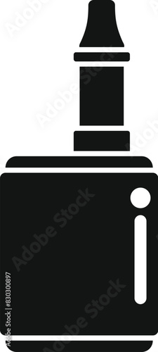 Modern electronic vape pen ecigarette icon illustration with black and white vector graphic design. Symbolizing the trendy alternative lifestyle of vaping as a nonflammable. Refillable