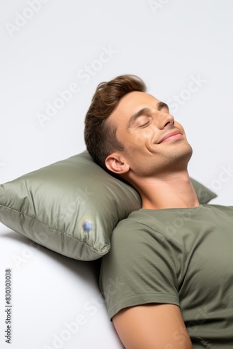 man sleeping in bed Generative AI © Valentine