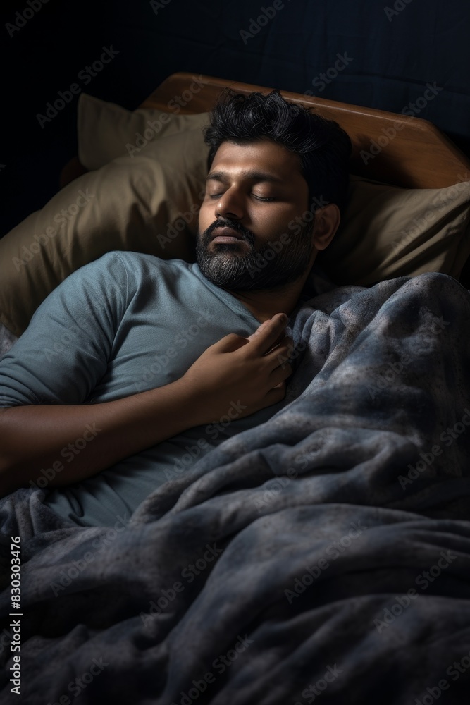 man sleeping in bed Generative AI