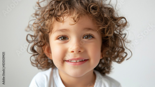 Adorable Child with Curly Hair Smiling