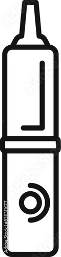Black line vector design of an electronic vaporizer pen for nicotine or cannabis use