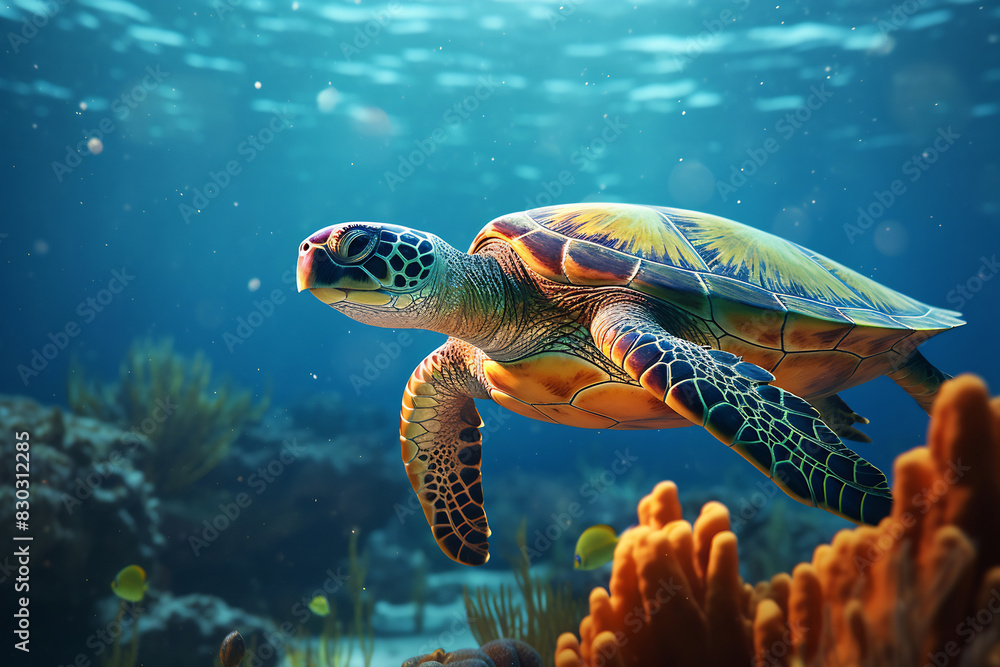 Obraz premium Oceanic Journey - Sea Turtle