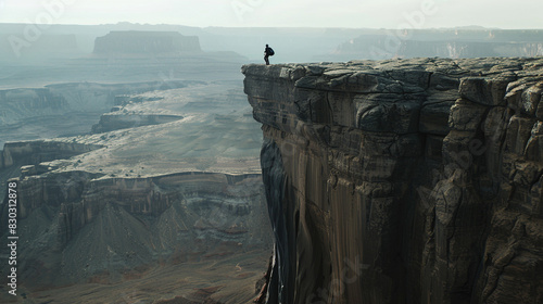 Leap of Faith: Base Jumper Plunging into the Unknown photo