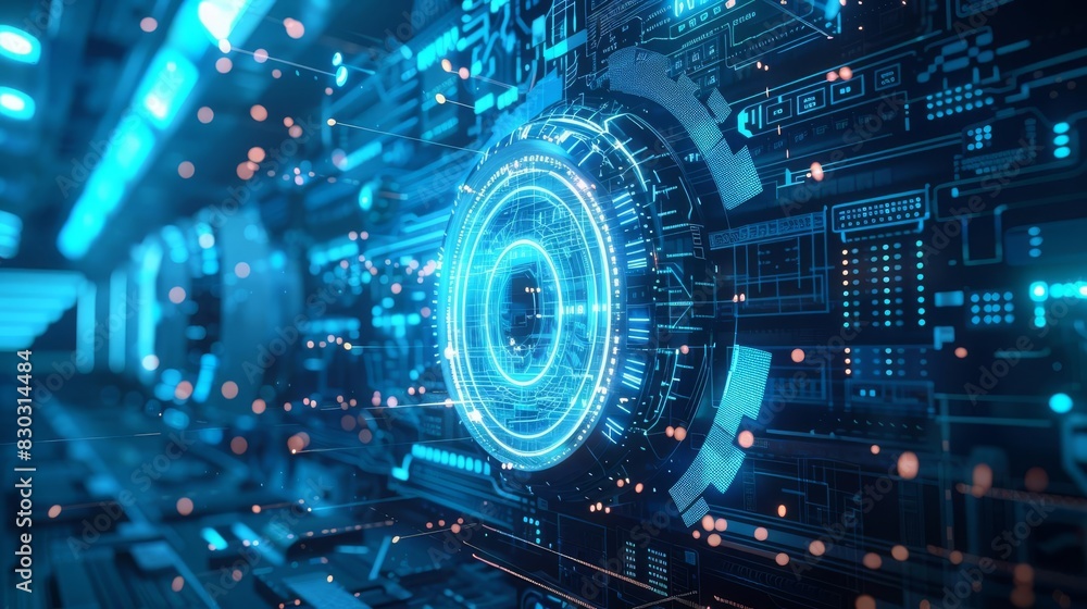 sleek digital manufacturing in futuristic blue minimalist tech background sleek digital manufacturing in futuristic blue minimalist tech background