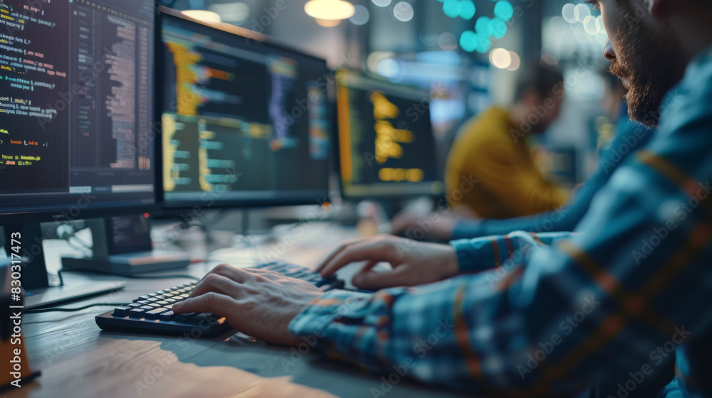 Team of Coders Writing Software in Tech Environment