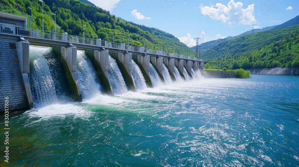 A large body of water with a lot of green plants and a lot of water tanks A large body of water with a lot of green plants and a lot of water tanks