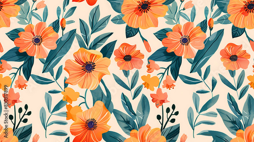 flower print  graphic illustration