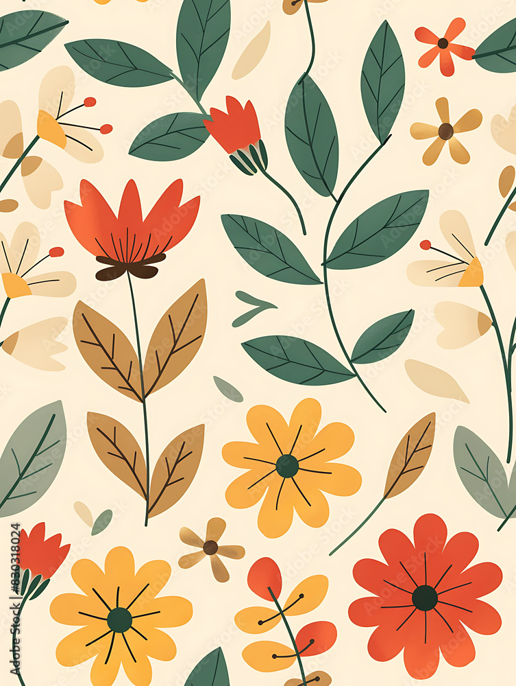 flower print  graphic illustration