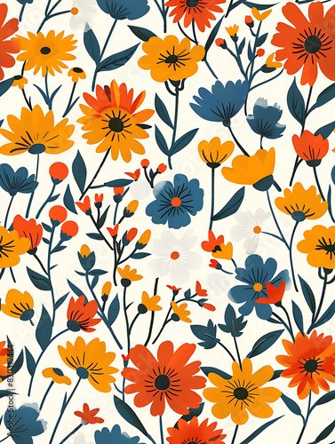 Wallpaper Mural floral illustration graphic Torontodigital.ca