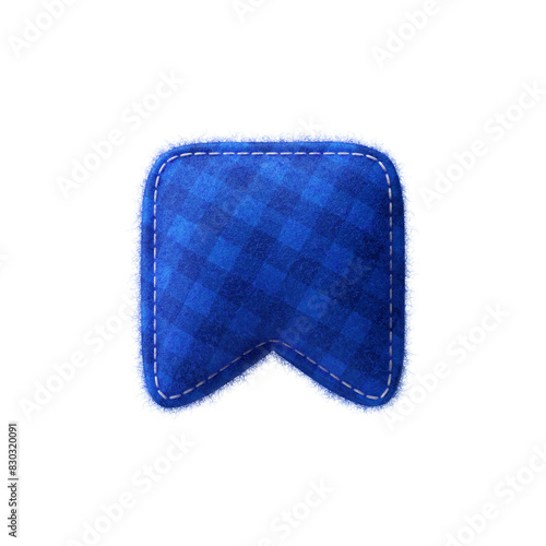 Canvas Print Costura de tecido em formato de bandeirinha azul icone 3d isolado para campanha
