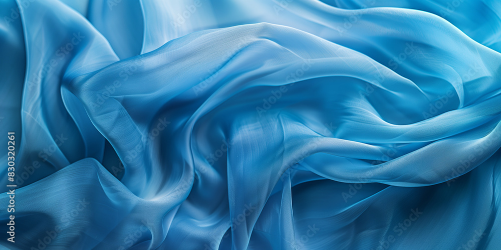 Blue fabric with delicate folds. Silk satin fabric backdrop with copy space. Blue fabric with delicate folds. Silk satin fabric backdrop with copy space.