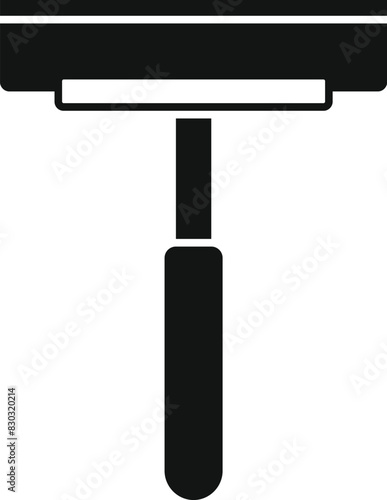 Flat design vector illustration of a window cleaning squeegee icon, isolated on a white background. Perfect for residential or commercial cleaning tool graphics