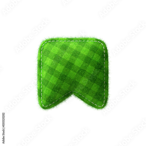 Photography Costura de tecido em formato de bandeirinha verde icone 3d isolado para campanha