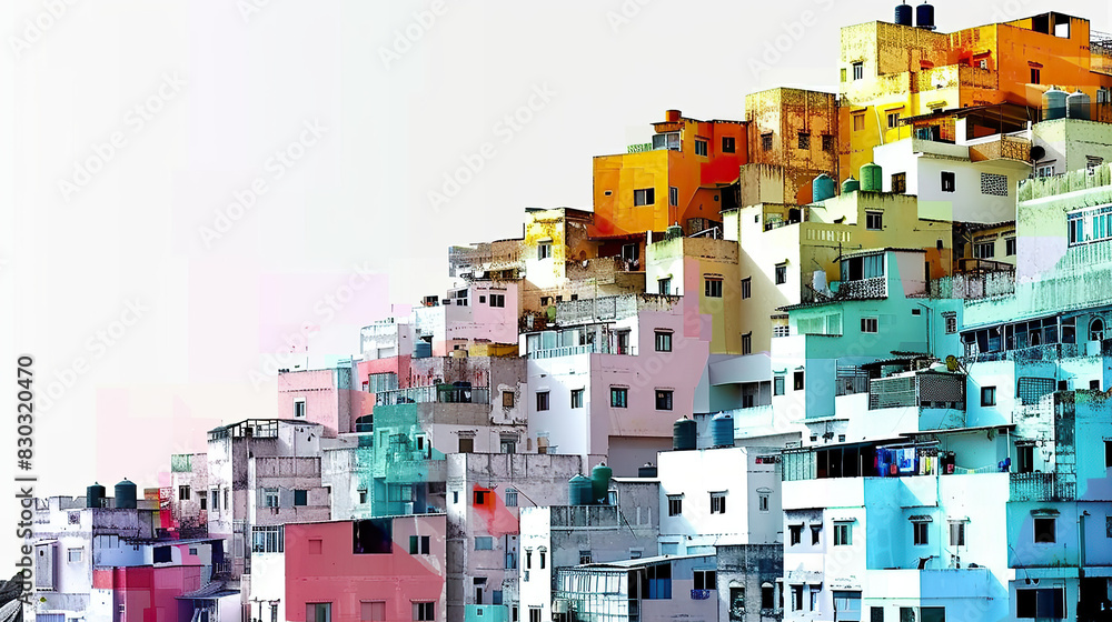 Colorful houses in the city