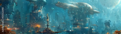 Imagine a realm where advanced robotics and underwater cities collide