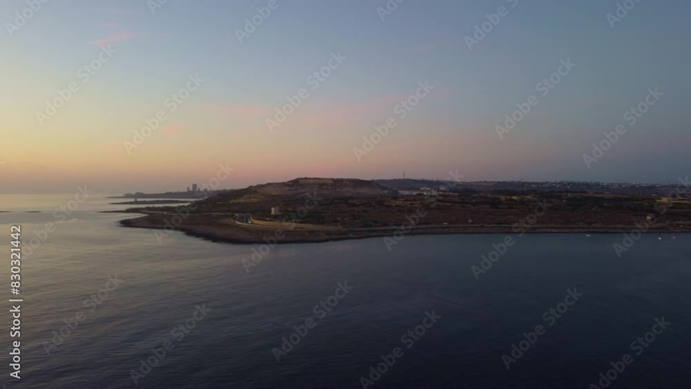 Sunrise on the Mediterranean sea with fishing boats. Aerial. High quality 4k footage Sunrise on the Mediterranean sea with fishing boats. Aerial. High quality 4k footage