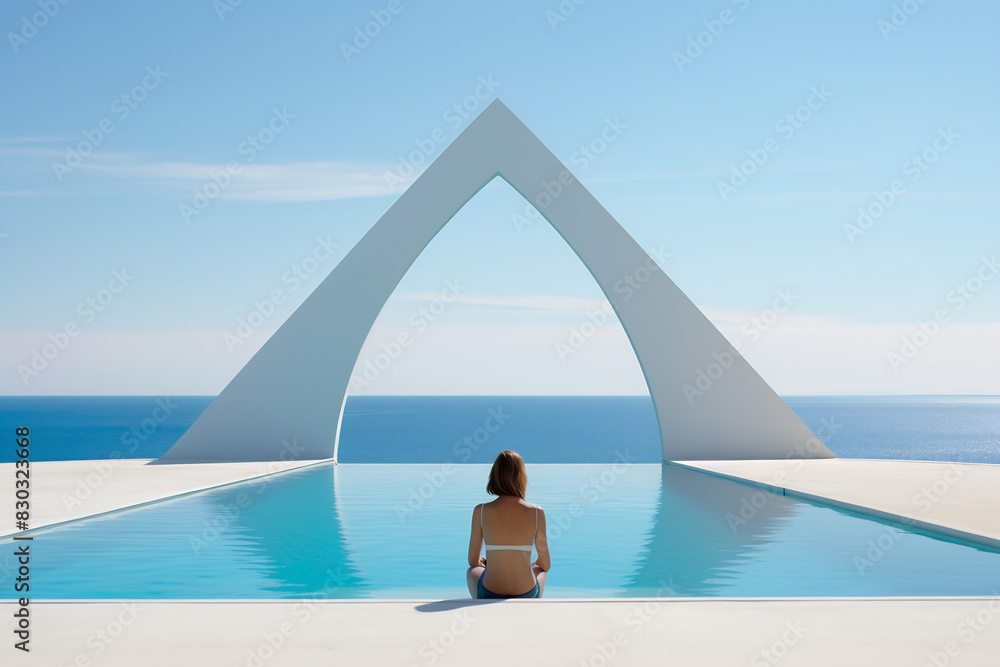Obraz premium Modern Serenity by the Sea