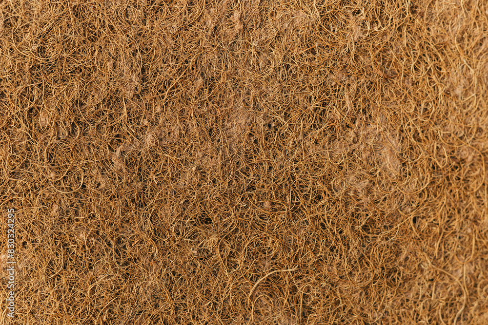 Mattress for a child made of coconut fiber. Background of coconut fiber