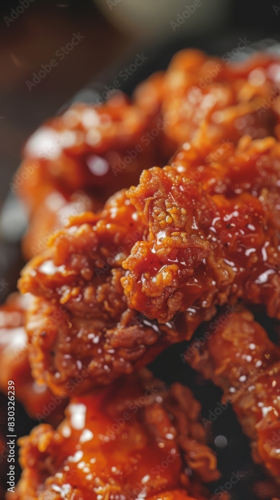 A nashville hot chicken close up, food design, dynamic, dramatic compositions, with copy space. A nashville hot chicken close up, food design, dynamic, dramatic compositions, with copy space.