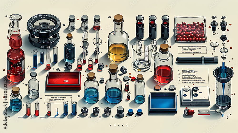 Infographic detailing chemistry of forensic analysis including
