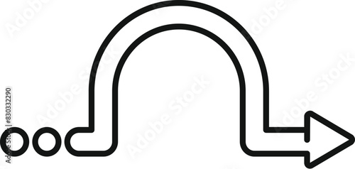 Simplistic black and white line art of a curved undo arrow, symbolizing return or back actions