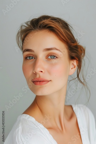 Woman with radiant complexion after hydrating facial mist