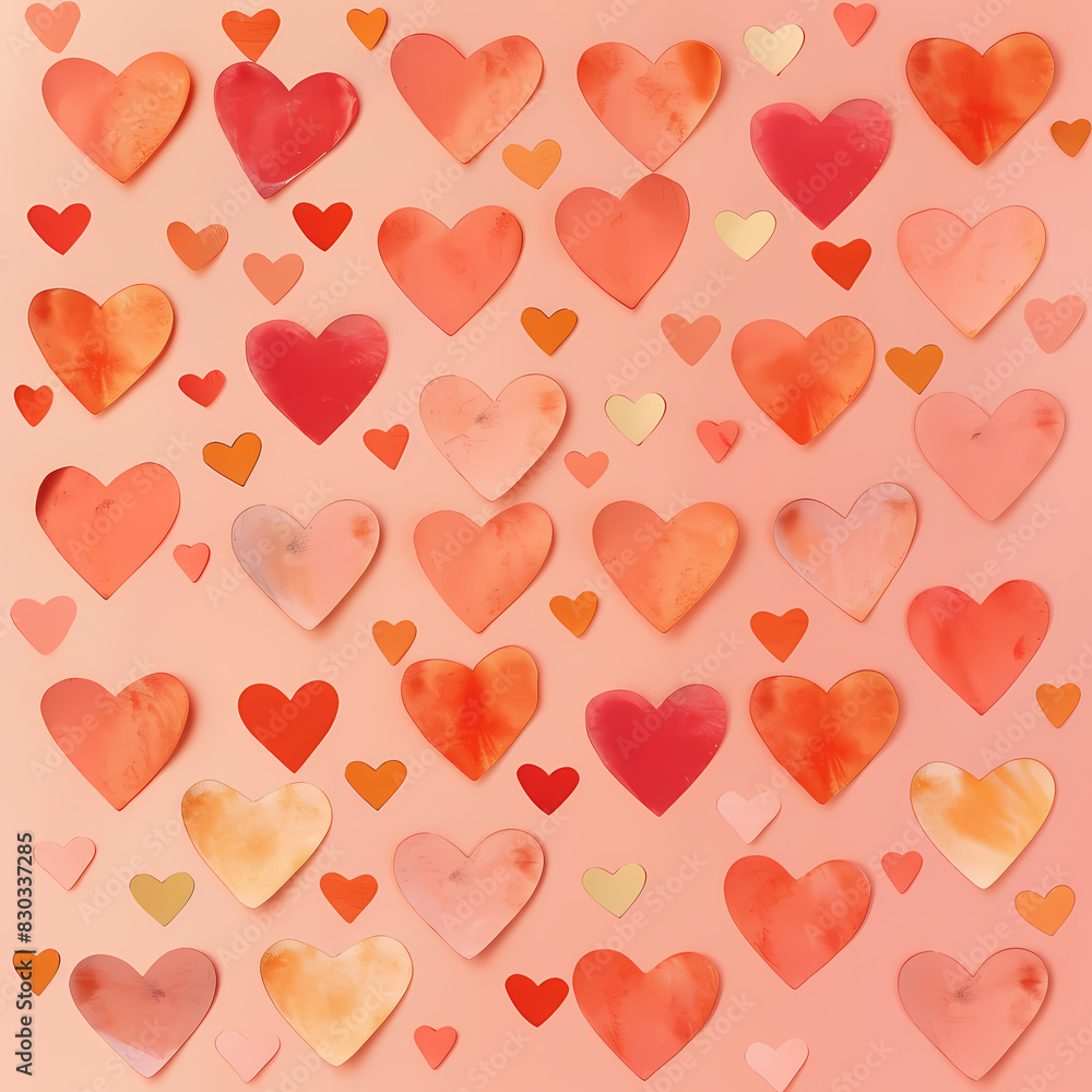 Seamless Valentine Pattern with Small Hearts on Red Background - Romantic Design for Love & Holiday Themes