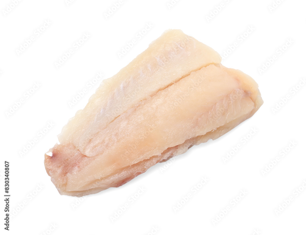 Piece of raw cod fish isolated on white Piece of raw cod fish isolated on white