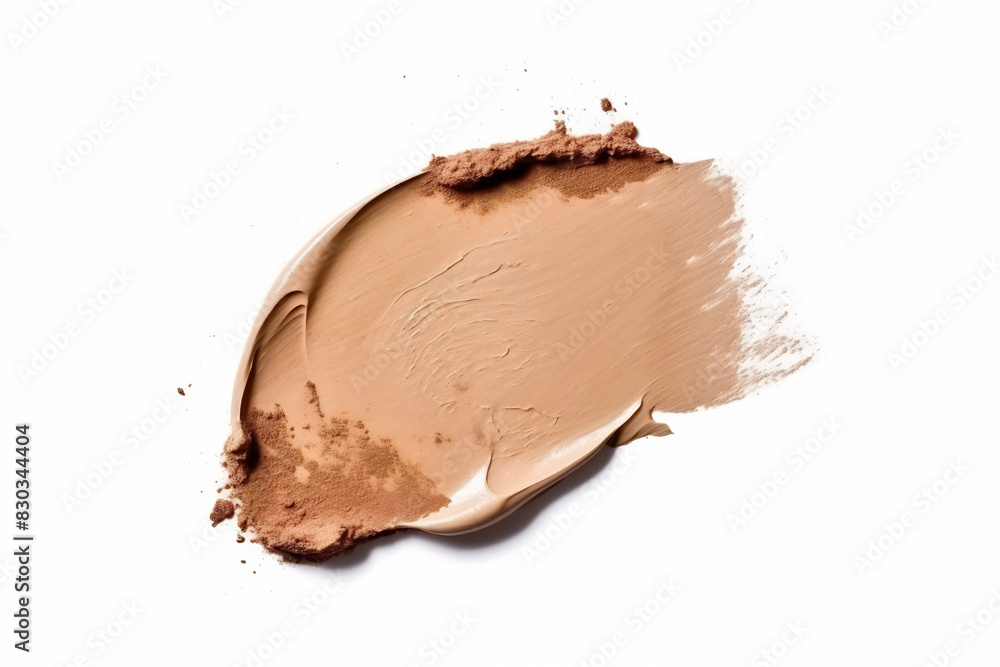 Beige tonal textured makeup smear isolated on a white background Beige tonal textured makeup smear isolated on a white background