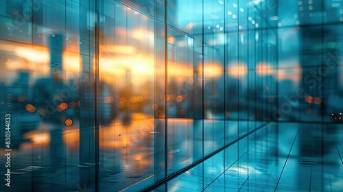 Blurred Corporate Office Building at Business Center: Background Concept