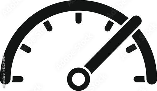 Vector illustration of a simple black speedometer icon with a white background