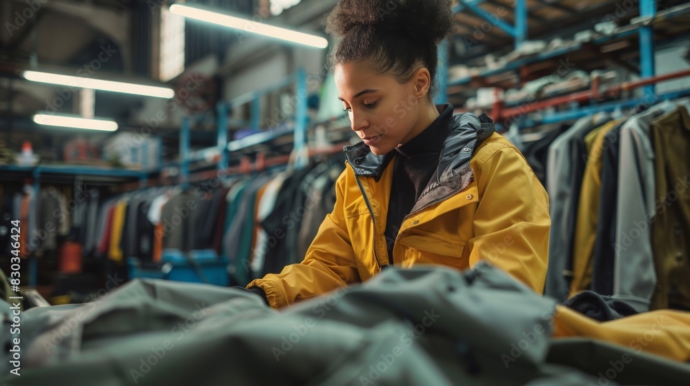 Quality control inspector examining finished goods for defects Quality control inspector examining finished goods for defects