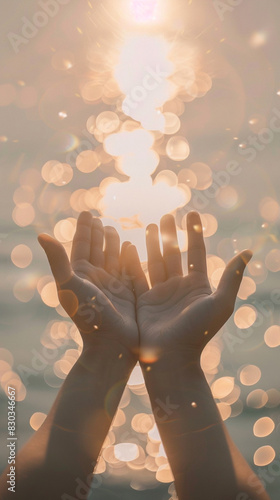 hands stretched out to the sun