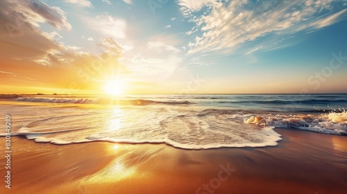 A beach with a setting sun, illustrating the peaceful and endless nature of freedom