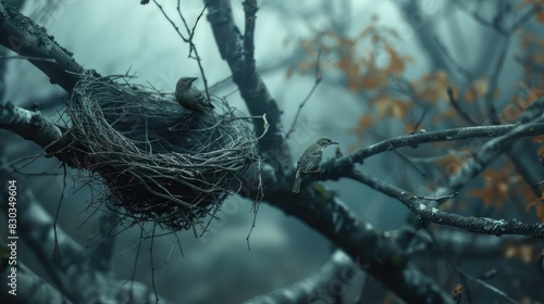 A bird's nest on a tree branch, representing the shelter and security found in freedom photo