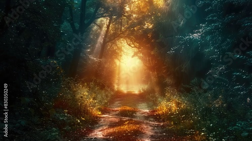 A clear path through a forest, representing the journey and discovery in freedom © buraratn