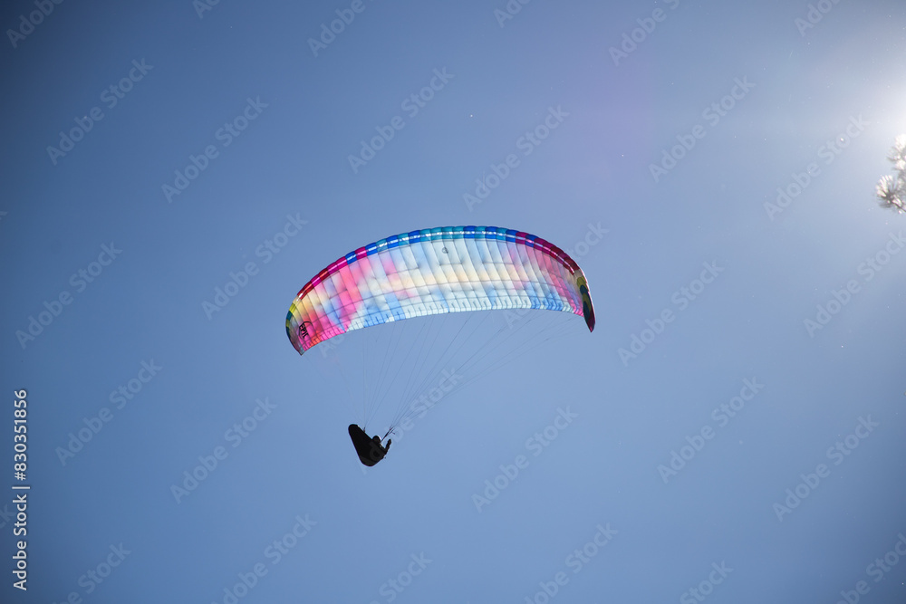 glider paragliding g against blue sky flying adrenaline and freedom concept glider paragliding g against blue sky flying adrenaline and freedom concept