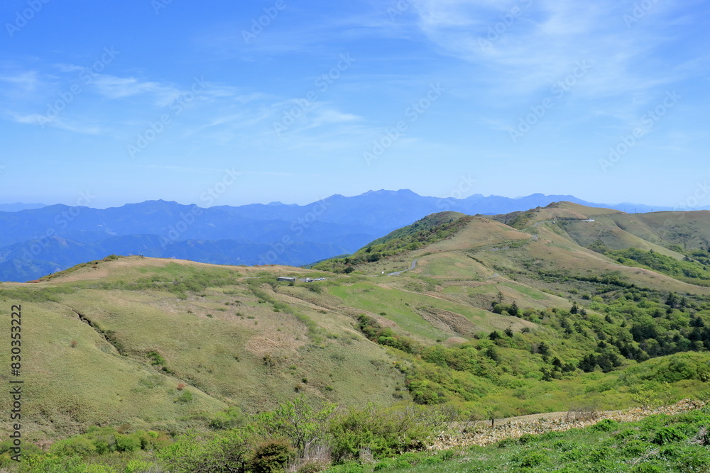 大川嶺登山道から石鎚山を眺める 初夏 (愛媛県 四国カルスト)
大川嶺登山道から石鎚山を眺める 初夏 (愛媛県 四国カルスト)