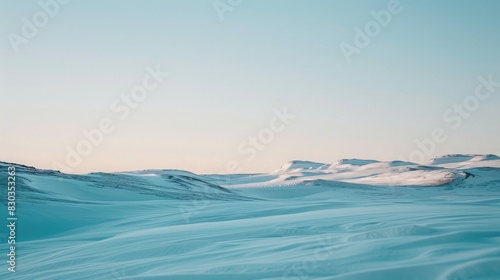 A snow-covered landscape with a clear sky, illustrating the purity and clarity of freedom