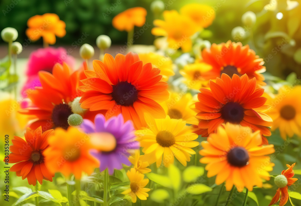 Beautiful Flowers in Sunny Garden Beautiful Flowers in Sunny Garden