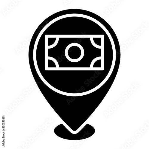 Illustration of ATM Location design Glyph Icon photo