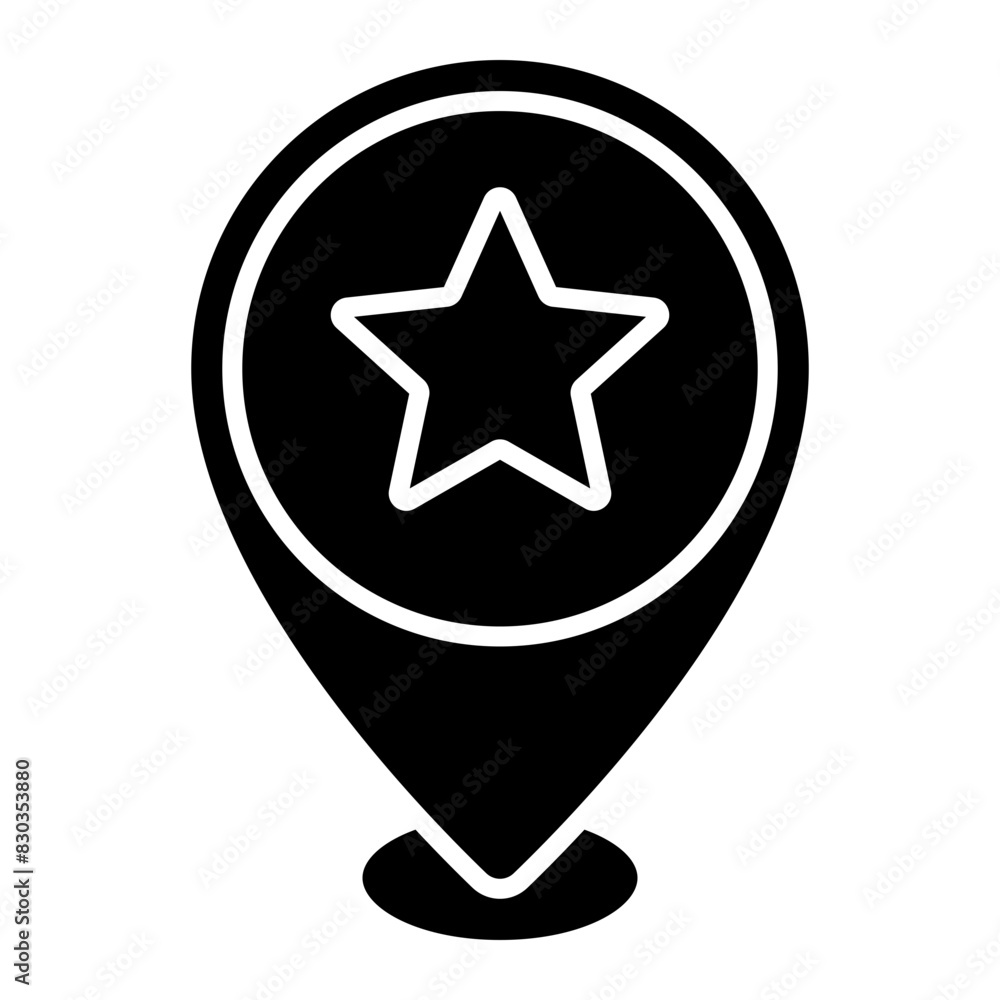 Illustration of Favorite Location design Glyph Icon Illustration of Favorite Location design Glyph Icon