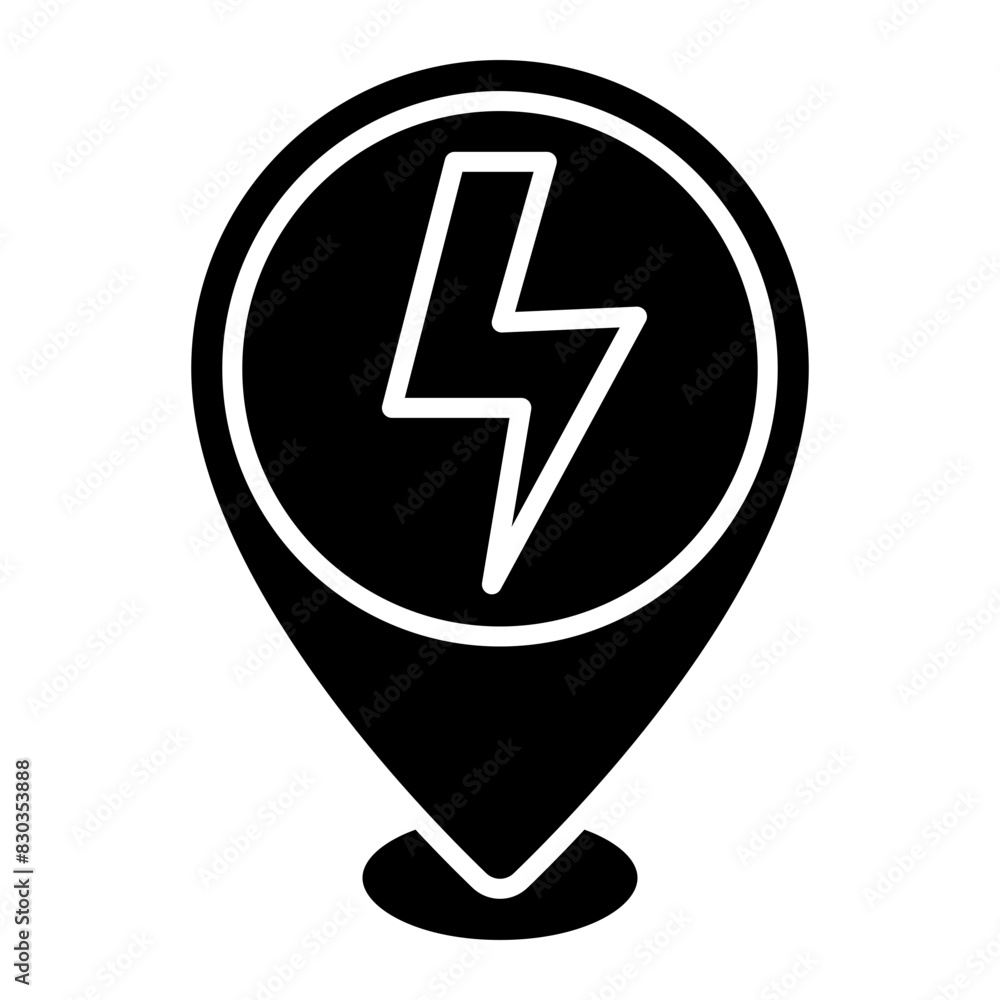 Illustration of Electricity Company Location design Glpyh Icon Illustration of Electricity Company Location design Glpyh Icon