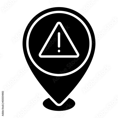 Illustration of Dangerous Place Location design Glyph Icon