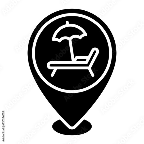 Illustration Resort Area Location design Glyph Icon photo