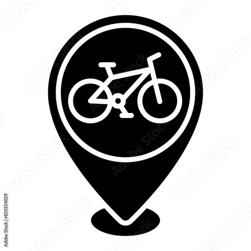 Illustration of Bicycle Parking Area Location design Glyph Icon