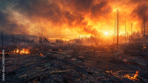 As the flames subsided, the true extent of the devastation became apparent, a sobering reminder of nature's awesome power. photo