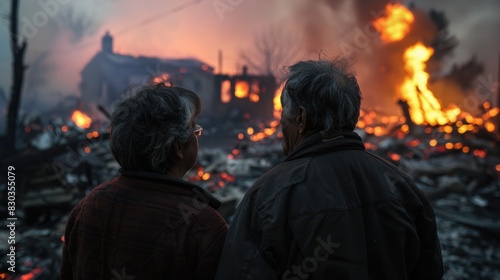 Through tear-filled eyes, survivors gazed upon the charred remnants of their homes, finding solace in the embrace of community.